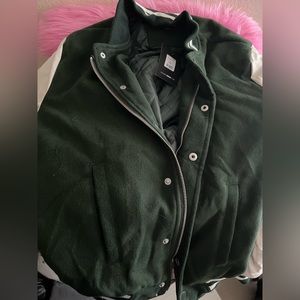 Varsity green/cream jacket